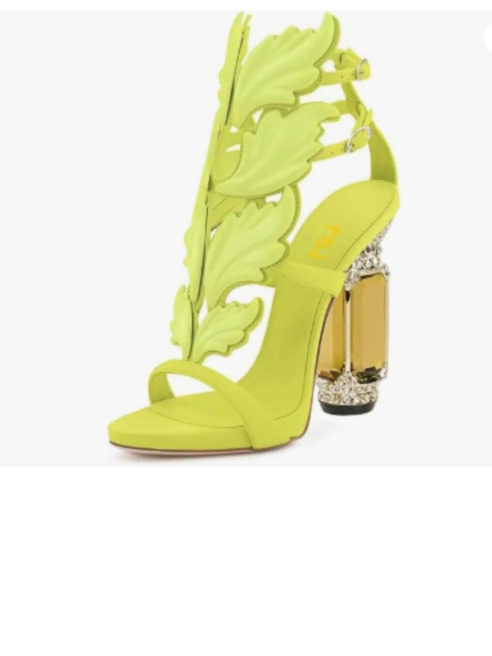 FSJ Yellow Flame Open Toe Stylish Sandals Ankle Strap Chunky High Heels Shoes